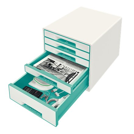EAN 4002432115440 - Leitz Wow Cube organizador para cajón de escritorio Plástico Turquesa, Blanco imagen 2