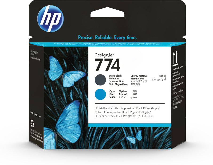 EAN 0192018596955 - HP 774 Matte Black/Cyan DesignJet Printhead cartucho de tinta 1 pieza(s) Original Negro mate, Cian imagen 1