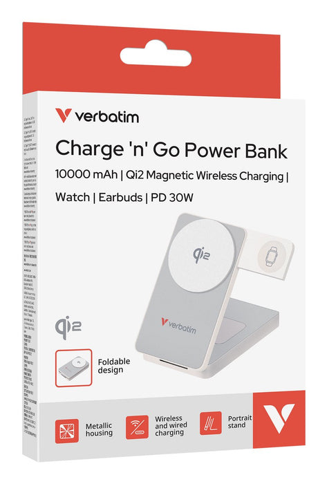 EAN 23942322962 - Verbatim 32296 batería externa Polímero de litio 10000 mAh Cargador inalámbrico Blanco imagen 8