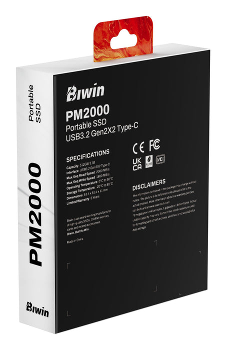 EAN 6955914623651 - Biwin PM2000 512 GB USB Tipo C USB 3.2 Gen 2x2 Negro imagen 15