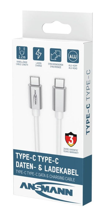 EAN 4013674229512 - Ansmann 1700-0213 cable USB USB 2.0 1,2 m USB C 0,48 Gbit/s 60 W Blanco imagen 5