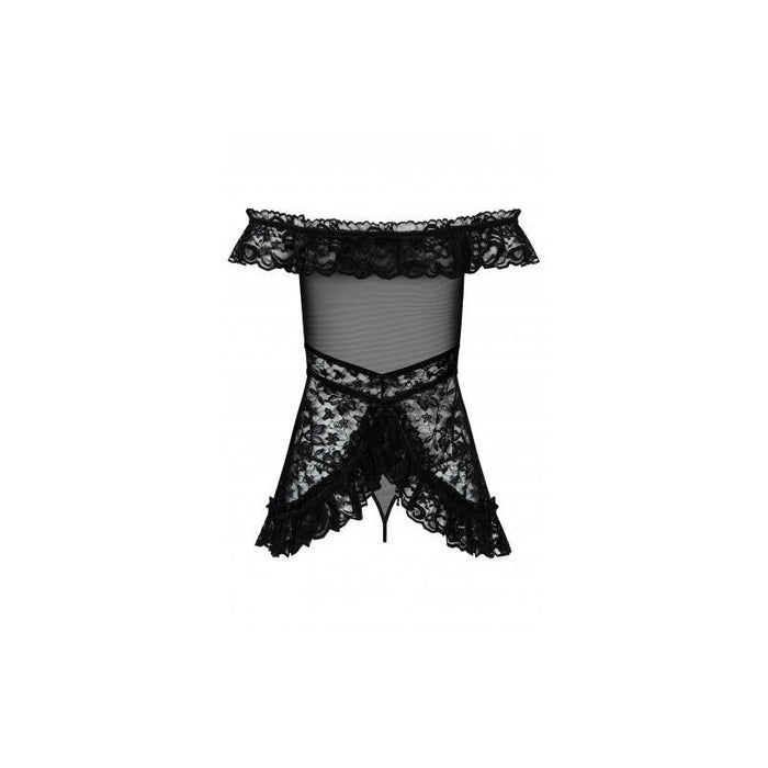 Babydoll Negro L/Xl, Obsessive - Flores