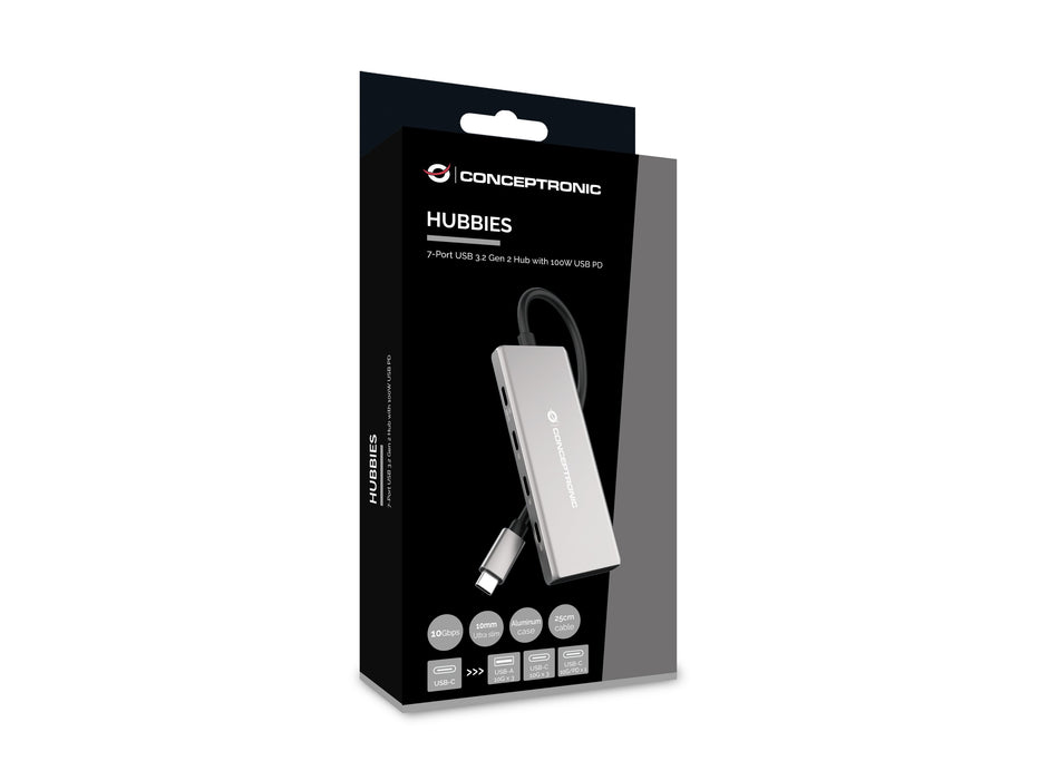 EAN 4015867231371 - Conceptronic HUBBIES17G hub de interfaz USB 3.2 Gen 2 (3.1 Gen 2) Type-C 10000 Mbit/s Gris imagen 8