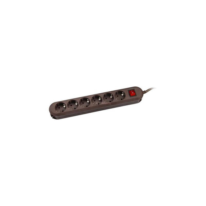 Bachmann 381.450k Base Múltiple 1,5 M 6 Salidas Ac Marrón, Regleta Marrón, 1,5 M, 6 Salidas Ac, Tipo F, Marrón, De Plástico, 230 V