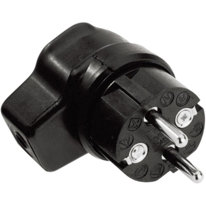 Bachmann Vollgummi-Winkelstecker, Schwarz Mit Schutzkontakt