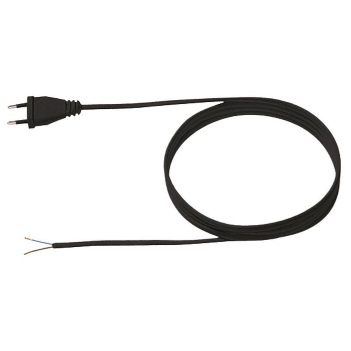 Bachmann Zuleitung 2x0.75 2m Schwarz H03vvh2-F Eurostecker Unverpackt