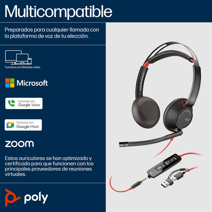EAN 0197498837420 - HP Poly Blackwire 5220 Stereo USB-C Headset +3.5mm Plug +USB-C/A Adapter Alámbrico Diadema Llamadas/Músic imagen 3