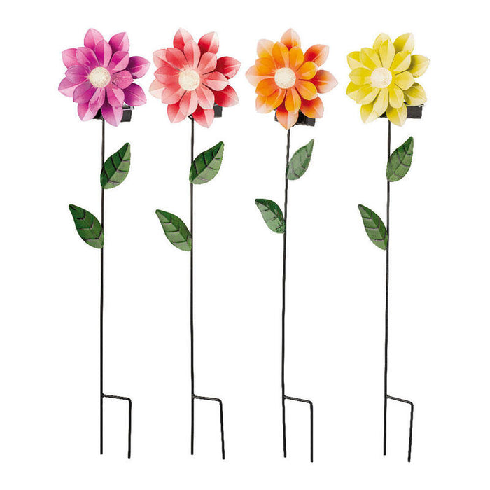 Baliza Solar Forma De Flor Colores Surtidos 11 X 6 X 49,5 Cm