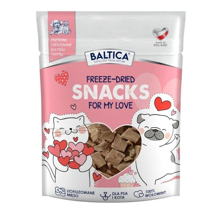 Baltica Freeze-Dried Snacks For My Love Corazones De Ternera Liofilizados - Premio Para Perros Y Gatos - 10 G