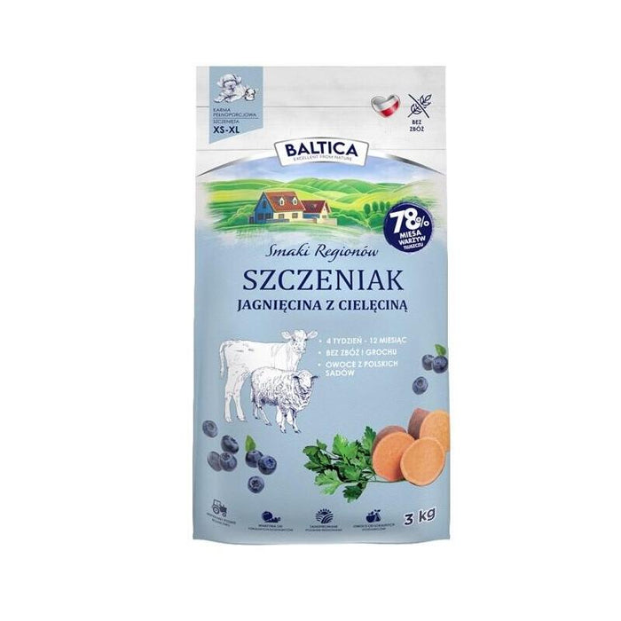 Baltica Smaki Regionów Junior Cordero Con Ternera - Alimento Seco Para Perros - 3 Kg