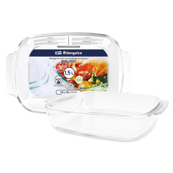 Bandejas Pack De 4 Unidades Orbegozo Serie Bnr  De Vidrio - 3.7l - Versatilidad Y Resistencia En Tu Cocina - Servir Y