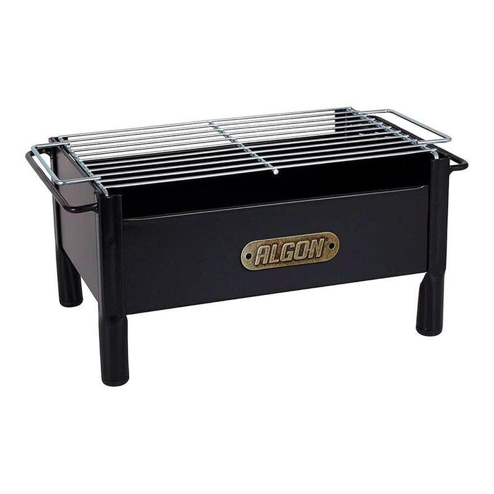 Barbacoa De Sobremesa De Hierro Con Parrilla De Acero Inoxidable, 33 X 23 X 19 Cm