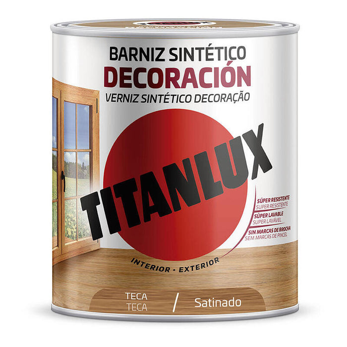 Barniz Sintético Decoración Satinado Teca 250ml Titanlux M11100914