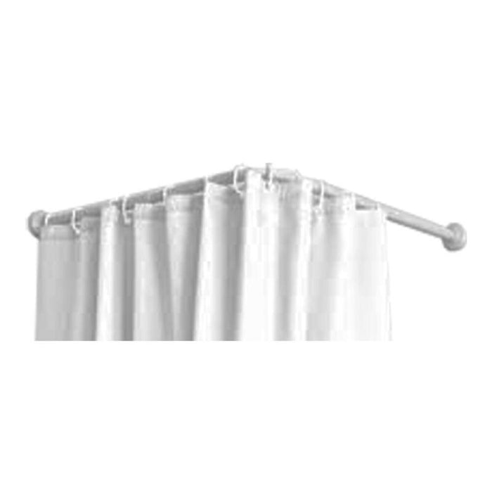 Barra De Cortina Curva Blanca 70x100 A 175cm