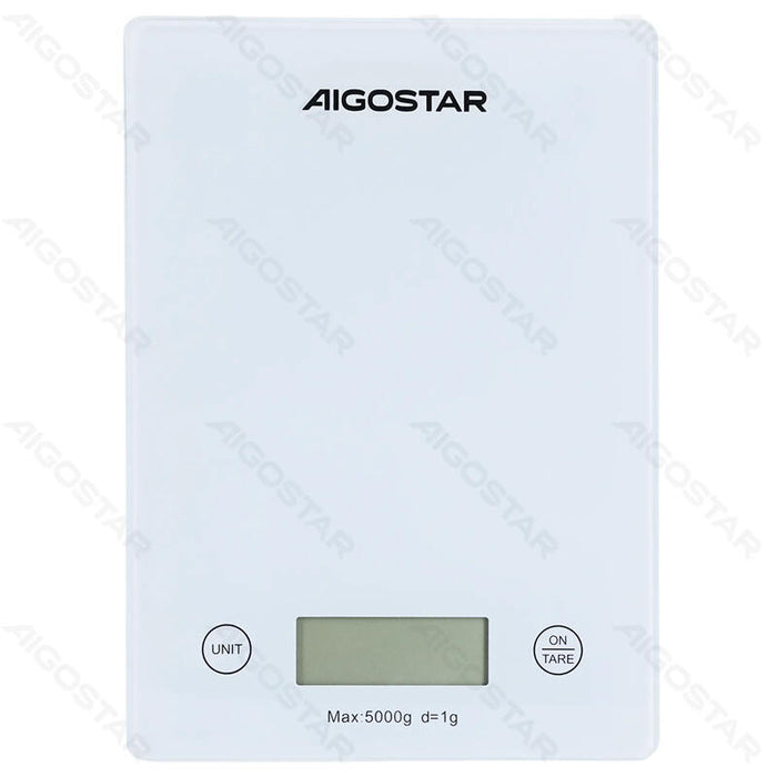 Bascula De Cocina De 5 Kg Blanco Aigostar