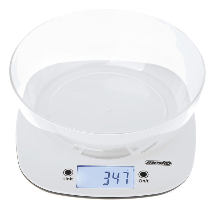 Báscula De Cocina Mesko Ms 3179w Con Un Tazón, Blanca