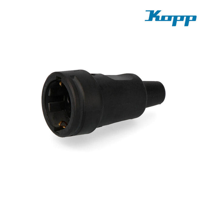 Base Aerea 2p+T Goma 16a 250v Negro. Kopp