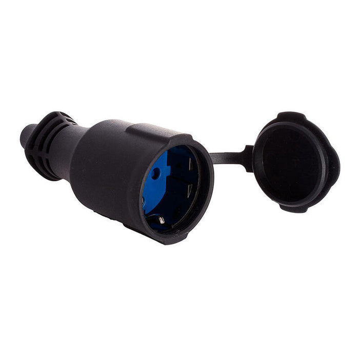Base Aerea De Caucho Con Tapa 16a 250v T/Tl Ip44 4,8mm Negra Solera 5707c