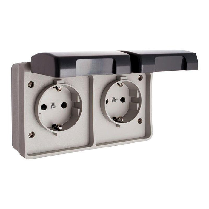 Base Fija Estanca, Doble T/Tl 16 A 250 V Ip44