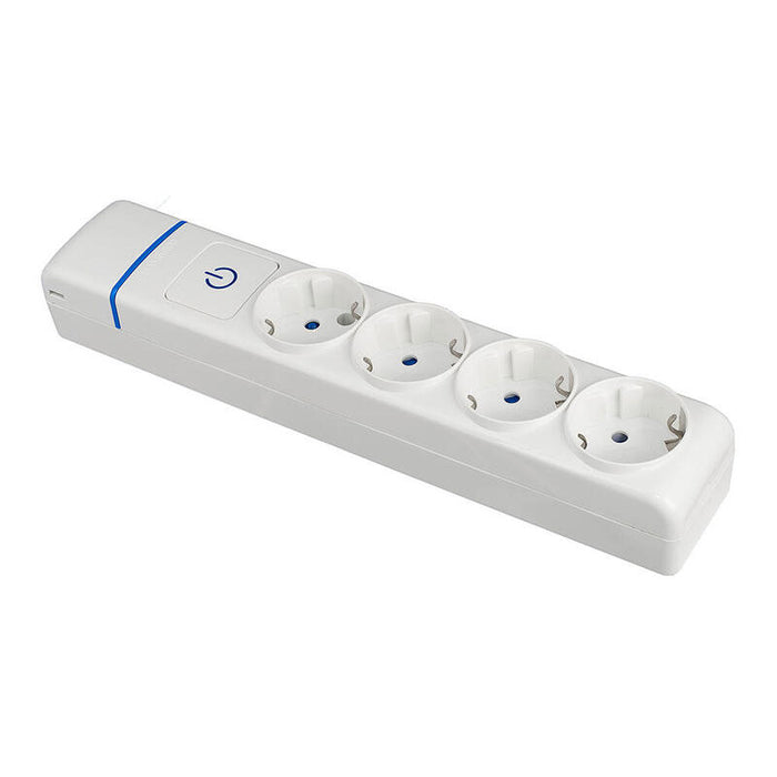 Base Múltiple De 4 Tomas 2p+T, 16a 250v Con Interruptor Luminoso. 8004pil Solera