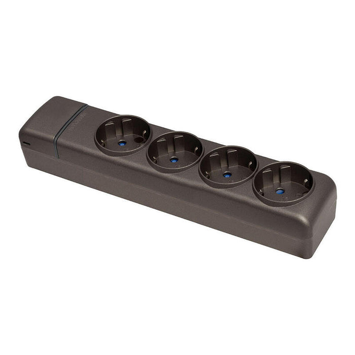 Base Múltiple De 4 Tomas 2p+T Schuko, 16 A 250 V~, Grafito