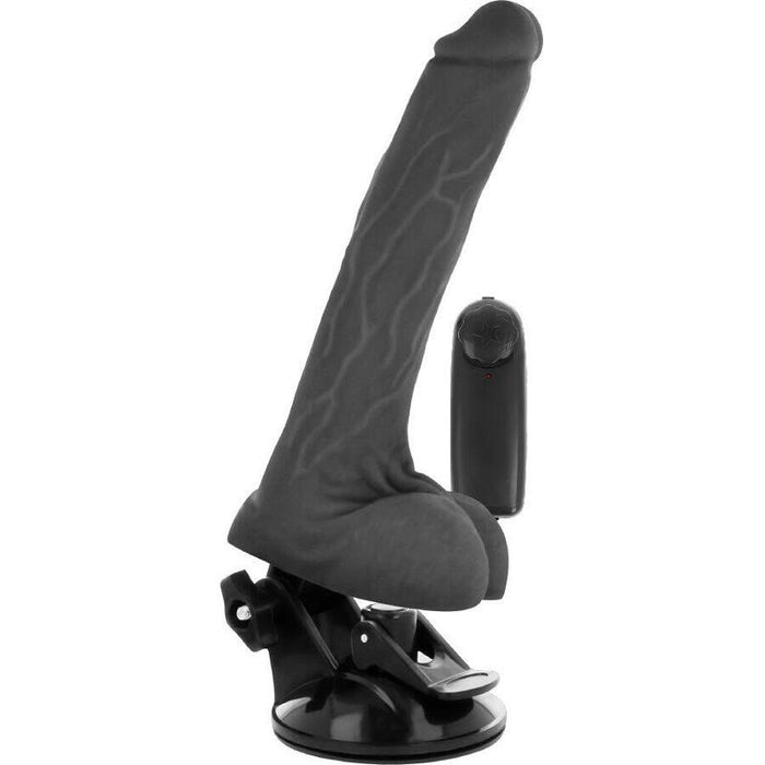 Basecock - Vibrador Realistico Control Remoto Negro Con Testiculos 20 Cm -O- 4 Cm