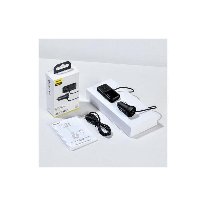 Baseus Car Charger Bluetooth Fm Transmitter T-Typed S-16 With Display 2xusb Microsd Black (Ccmt000201)