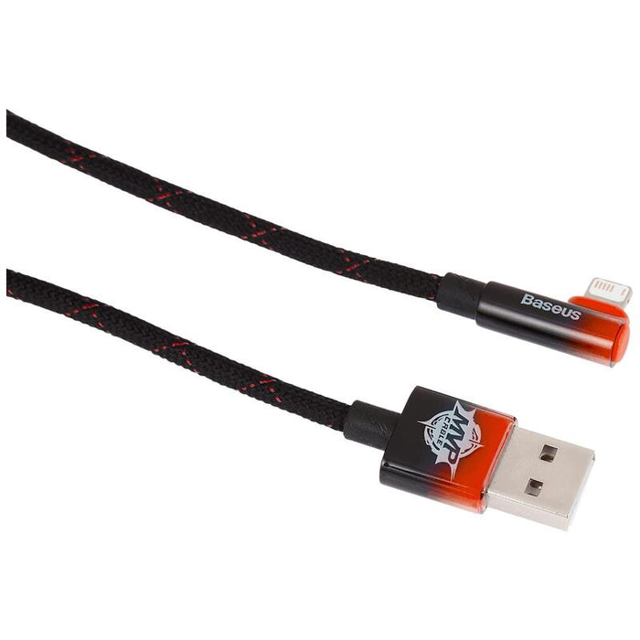 Baseus Data Cable Lightning 2.4a 2mt Mvp 2 Elbow-Shaped Red Black Cavp000120
