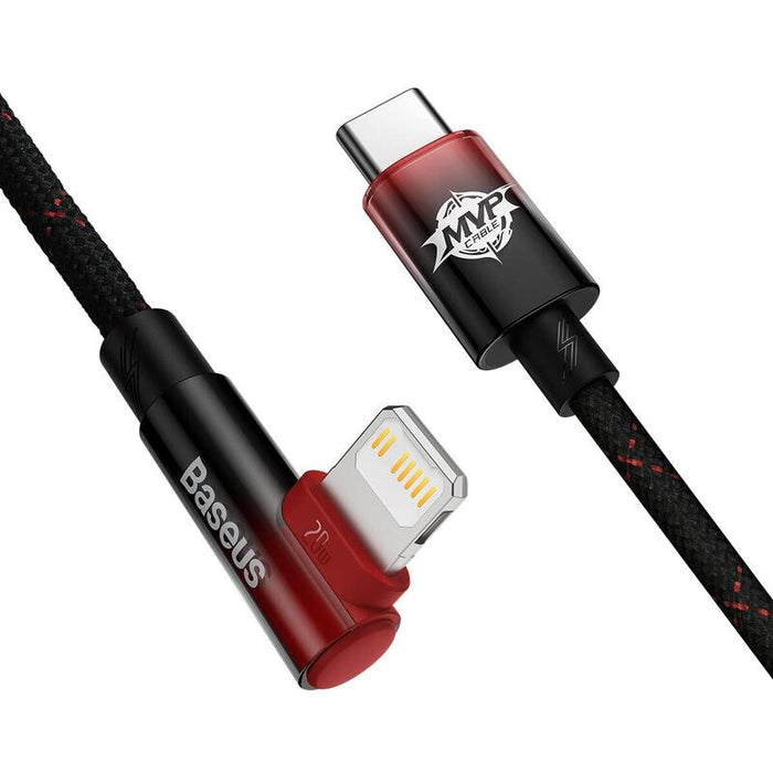 Baseus Data Cable Type-C To Lightning 20w 1mt Mvp 2 Elbow-Shaped Red Black Cavp000220