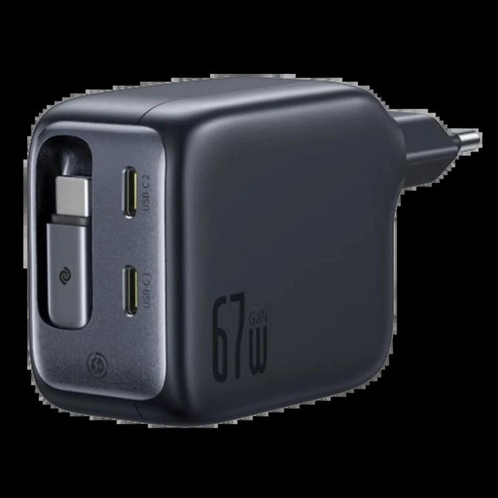 Baseus Enercore Cj11 Usb-C 67w- Cargador De Pared Con Cable Retráctil