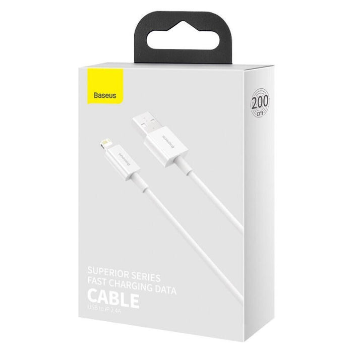 Baseus Lightning Superior Series Cable, Fast Charging, Data 2.4a, 0.25m White (Calys-02)