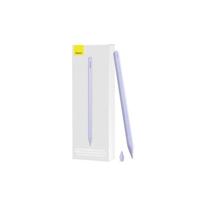 Baseus Tablet Tool Active Stylus Pen Smooth Wtiting 2 Wireless Charging With Led Indicator + Active Replaceable Tip For Ipad, Purple (Sxbc060105)