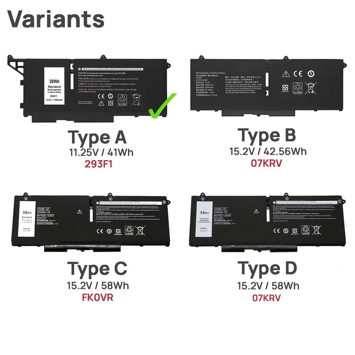 Batería 293F1 Para Portátil Dell Latitude 13 7330 Rugged Extreme Series M69D0 8Wrcr 01Vx5