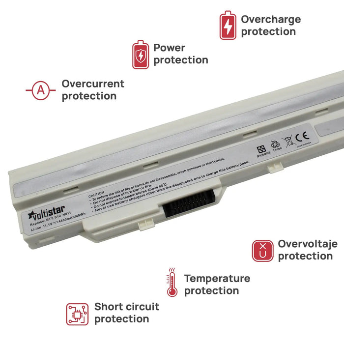 Batería Para Portátil Medion Akoya E1210 Md96727 Msi U100 U90 Blanco