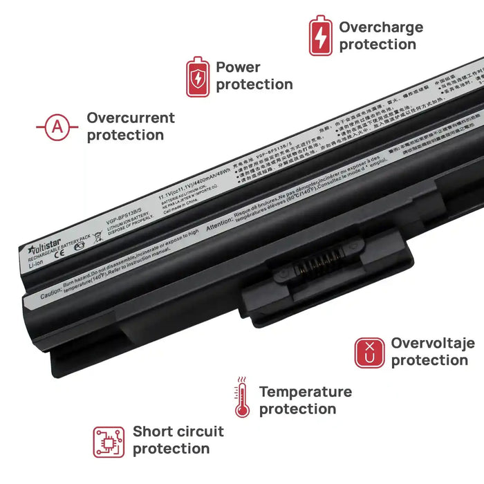Batería Para Portátil Sony Vgp-Bps21A Vgp-Bps21B 11.1V 4400Mah 6 Celdas