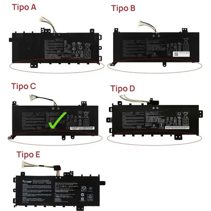 Batería Para Portátil Asus Vivobook F412Da X412Fj X412Fa X412Ua X512F C21N1818 7.7V