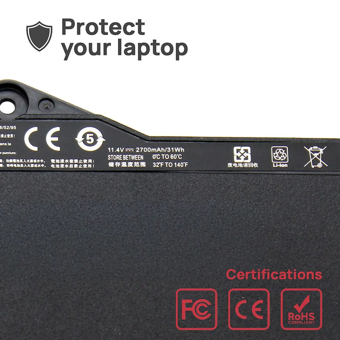 Batería Para Portátil Hp Elitebook 820 G3 725 G3 735 G5 Sn03Xl Sn03044Xl Hstnn-Db6V 800232-241 800514-001