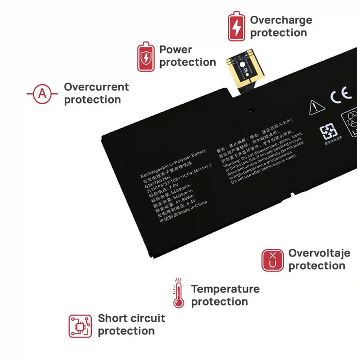 Batería Para Portátil Microsoft Surface Pro 5 Pro 6 1796 G3Hta038H