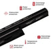 Batería Para Portátil Sony Vaio Sve15 Sve17 Vpc-Ej15Fg Vpc-Ej16Fx Vpc-Ej25Fg Vpc-Ek25Eh Vpc-Ek25En Series 11.1V 4400Mah