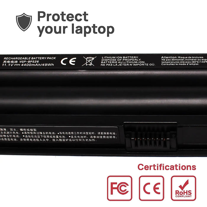 Batería Para Portátil Sony Vaio Sve15 Sve17 Vpc-Ej15Fg Vpc-Ej16Fx Vpc-Ej25Fg Vpc-Ek25Eh Vpc-Ek25En Series 11.1V 4400Mah
