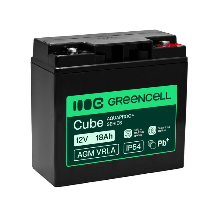 Batería Sin Mantenimiento Green Cell Agm Vrla 12v 18ah Para Cajas Registradoras, Juguetes, Cámaras (181x77x167mm)