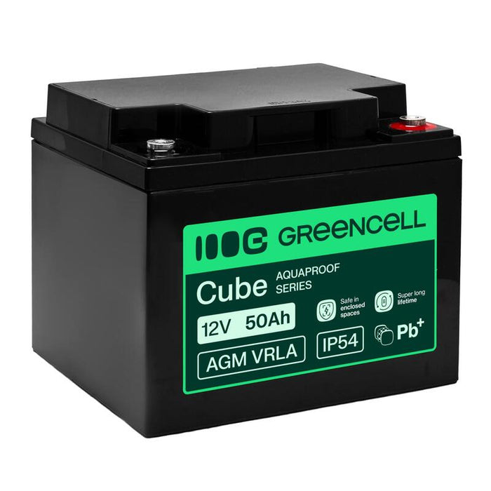 Batería Sin Mantenimiento Green Cell Agm Vrla 12v 50ah Para Suministro De Energía Ups, Dimensiones (197x166x170mm)
