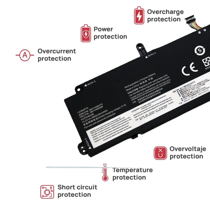 Bateria Para Portatil Thinkpad X13 Yoga G4 L22B4P70 L22C3P74 L22M4P70