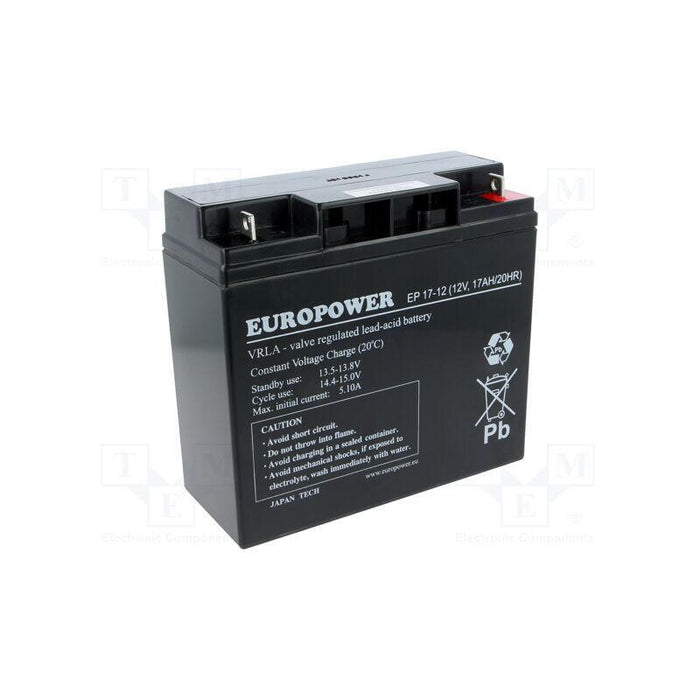 Battery 12v 17ah Vrla/Ep17-12 Europower Emu