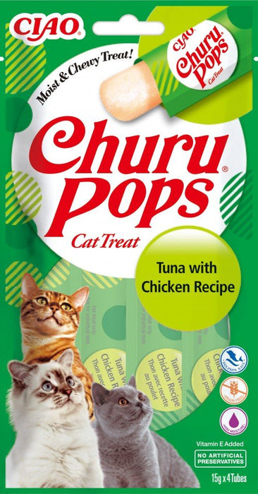 EAN 8859387701015 - CIAO Churu Pops Tuna with Chicken Gato Premio Pollo, Atún 15 g imagen 1
