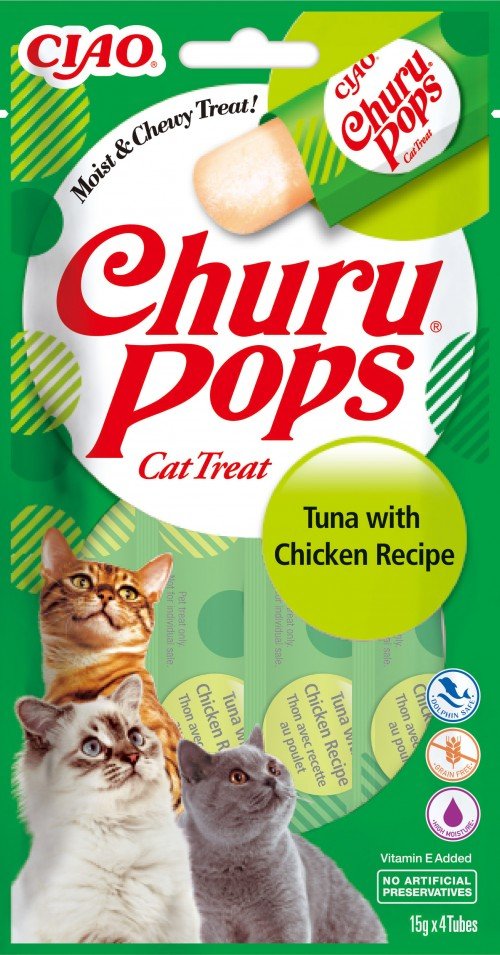EAN 8859387701015 - CIAO Churu Pops Tuna with Chicken Gato Premio Pollo, Atún 15 g imagen 1