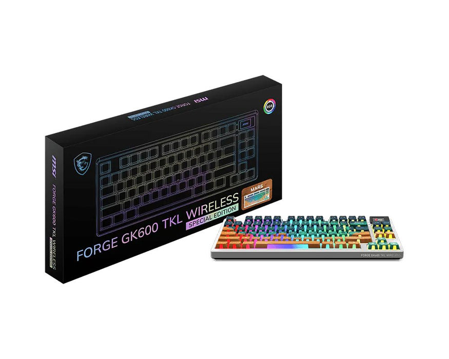 EAN 4711377377768 - MSI FORGE GK600 TKL WIRELESS MARS teclado Juego USB + Bluetooth QWERTY Internacional de EE.UU. Multicolor imagen 5