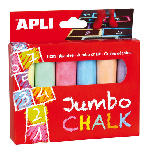 EAN 8410782143673 - APLI Kids 14367 tiza Azul, Verde, Lila, Naranja, Rojo, Amarillo 6 pieza(s) imagen 1