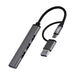 EAN 3303170116043 - T'nB HUBSLIM4 hub de interfaz USB 2.0 5000 Mbit/s Gris imagen 1