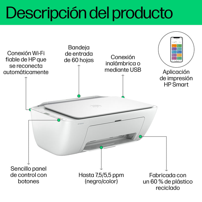 EAN 0196337820074 - HP DeskJet 2810e All-in-One Printer Inyección de tinta térmica A4 4800 x 1200 DPI 7,5 ppm Wifi imagen 5